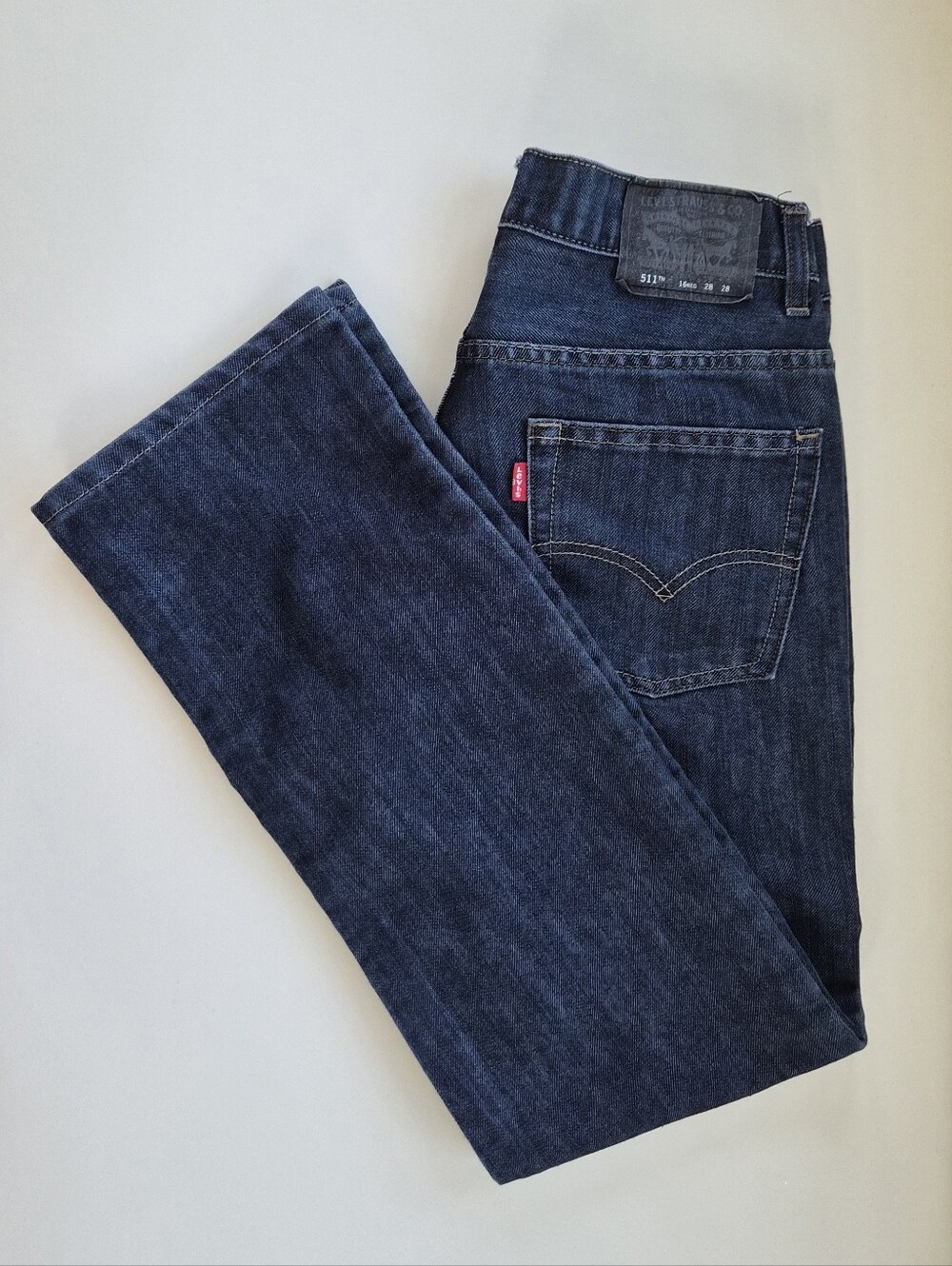 Levi's 511 Slim Denim Men's Jeans with Tan Stitching, 28" X 28"